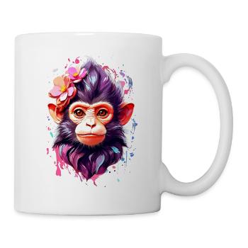 Affe Monkey V1 24 04 - Tasse - Weiß - Rechts
