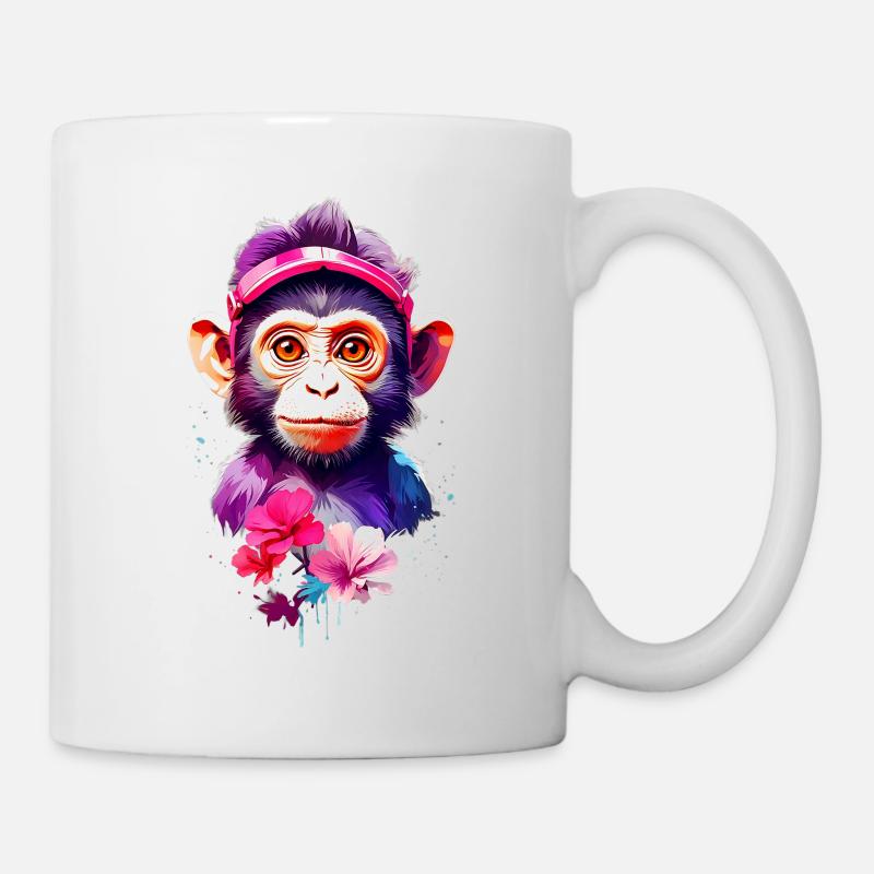 Affe Monkey V1 24 10 - Tasse - Weiß