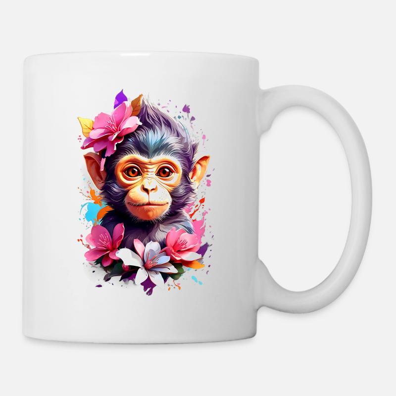 Affe Monkey V1 24 02 - Tasse - Weiß