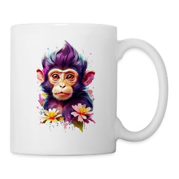 Affe Monkey V1 24 19 - Tasse - Weiß - Rechts