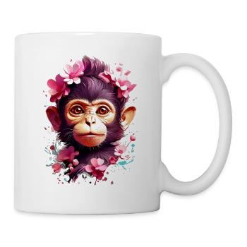 Affe Monkey V1 24 09 - Tasse - Weiß - Rechts
