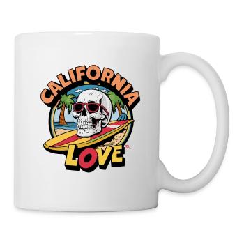 Skull - California Love Vibes Surfing - Tasse - Weiß - Rechts