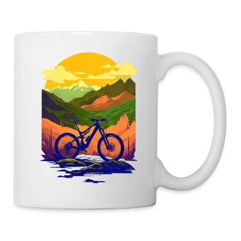 Cyclisme, Vélo, Montagne, Vacances, Été, Vacances, Vacances, Monture - Mug blanc - blanc - Droite