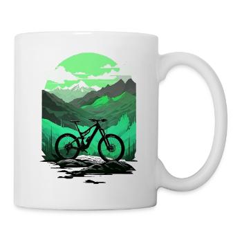 Cyclisme, Vélo, Montagne, Vacances, Été, Vacances, Vacances, Monture - Mug blanc - blanc - Droite
