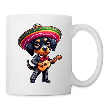 Dobermann als Mariachi Gitarrist Cinco de Mayo - Tasse - Weiß - Rechts
