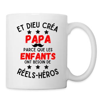GOD CREATED PAPA - Mug - white - Right