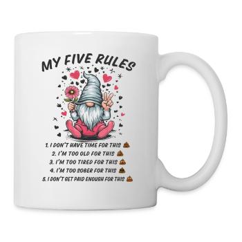 5 règles d’un gnome amusant - Mug blanc - blanc - Droite