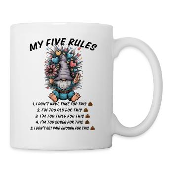 5 rules of a funny gnome - Mug - white - Right