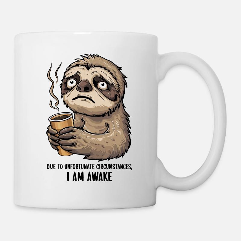 Due to unfortunate circumstances, I am awake Sloth - Mug - white