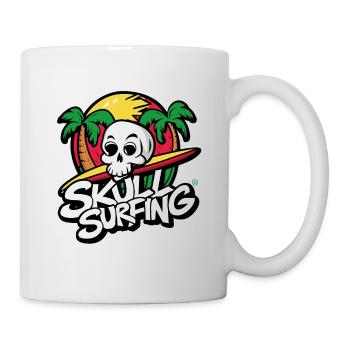 Skull - Surfing, Totenkopf - Tasse - Weiß - Rechts