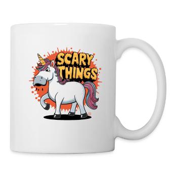Einhorn - Skull, Skelett, Comicstyle - Tasse - Weiß - Rechts