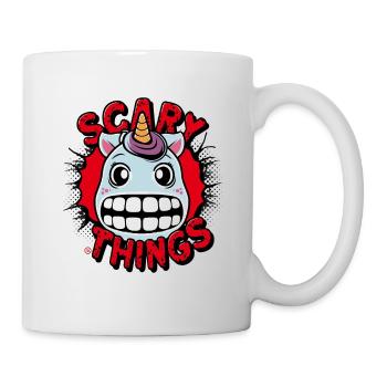 Einhorn - Skull, Skelett, Comicstyle - Tasse - Weiß - Rechts