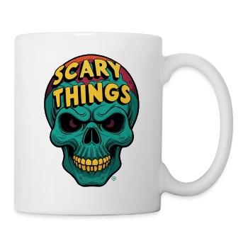Scary Things - Skull, Totenkopf, Skelett - Tasse - Weiß - Rechts