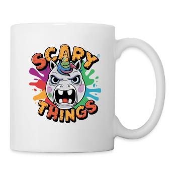 Einhorn - Skull, Skelett, Comicstyle - Tasse - Weiß - Rechts
