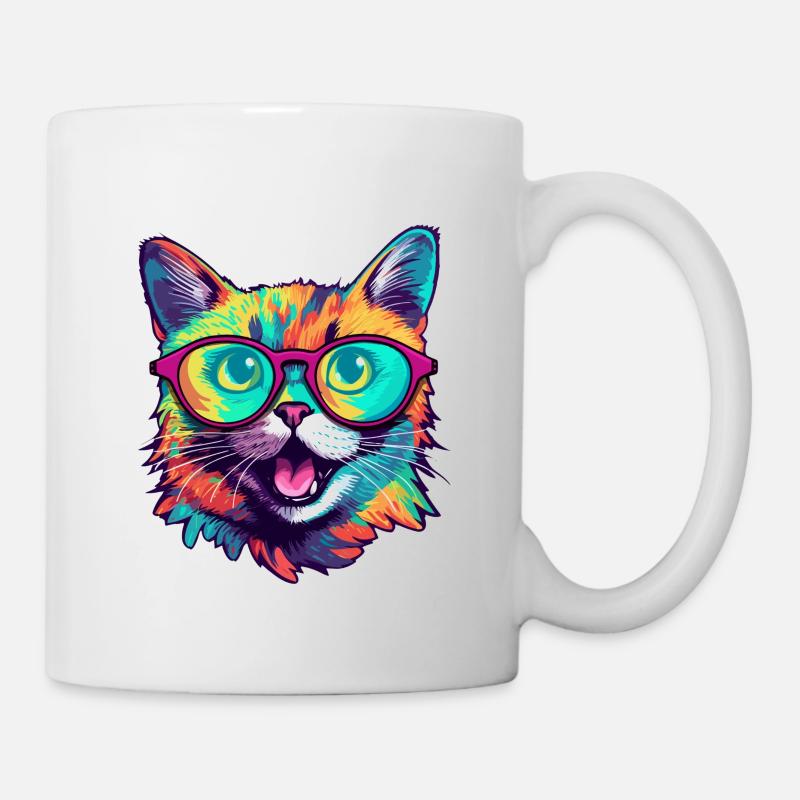 crazy cat - Mug - white