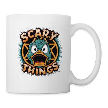 Duck - Comicstyle, Pentagramm, Ente - Tasse - Weiß - Rechts