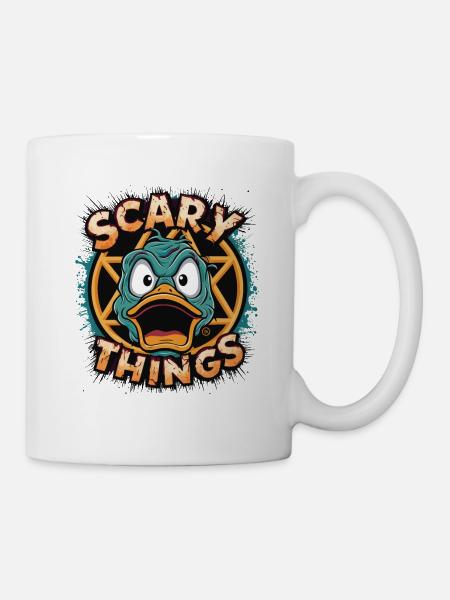 Duck - Comicstyle, Pentagramm, Ente - Tasse - Weiß