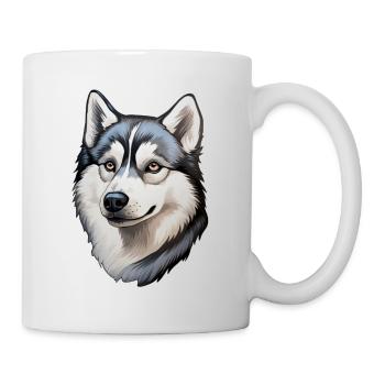 Tête de husky de Sibérie - Mug blanc - blanc - Droite