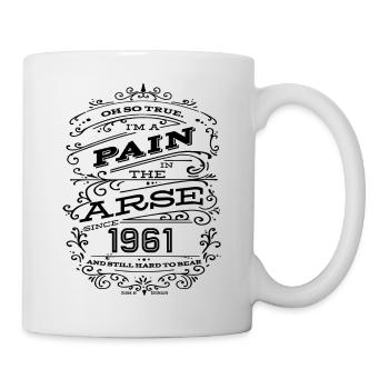 Hillarious Funny Birthday Shirt 1961 Black Edition - Mug - white - Right