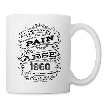 Hillarious Funny Birthday Shirt 1960 Black Edition - Mug - white - Right