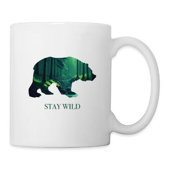 OURS - RESTEZ SAUVAGE - Mug blanc - blanc - Droite