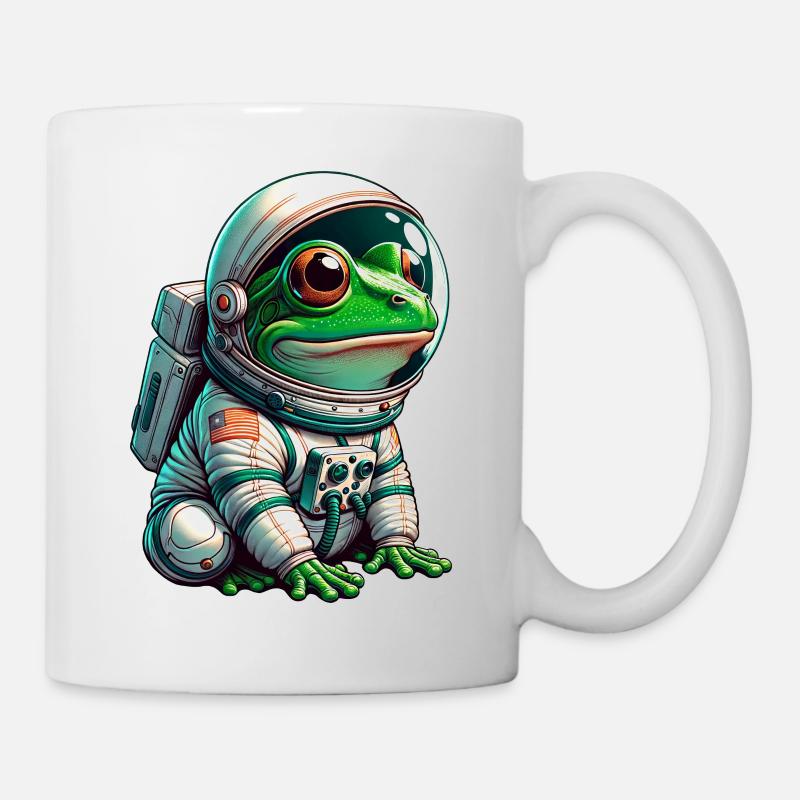 Frosch Astronaut im Weltall - Tasse - Weiß