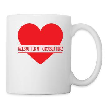 Tagesmutter Mit Grossem Herz Beste Tagesmama - Tasse - Weiß - Rechts
