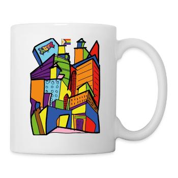 Maisons Heureuses - Mug blanc - blanc - Droite