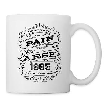 Hillarious Funny Birthday Shirt 1985 White Edition - Mug - white - Right