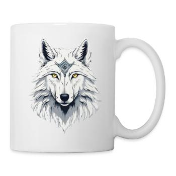 Loup sauvage blanc - Mug blanc - blanc - Droite