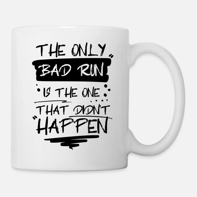 T-shirt de course « No Bad Run » - Mug blanc - blanc