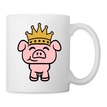 Pig King Queen Crown Prince Princess - Mug - white - Right