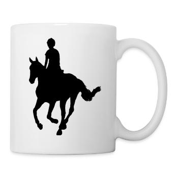 Cavalier à cheval - Mug blanc - blanc - Droite