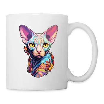 Sphynx-Katzenkopf - Tasse - Weiß - Rechts