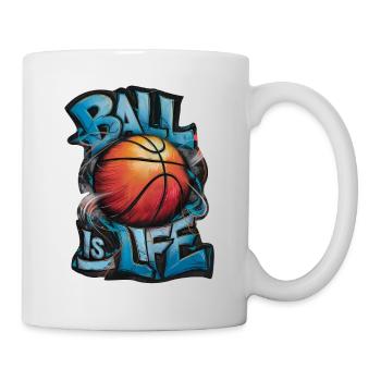 « Ball is Life » Basket-ball Graffiti Art - Mug blanc - blanc - Droite