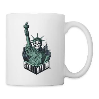 Skull Nation - Skull, Totenkopf, New York - Tasse - Weiß - Rechts