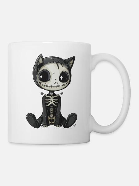 Little Skull Cat - Tasse - Weiß