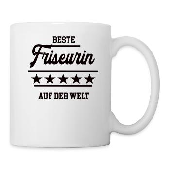 Beste Friseurin Weltbeste Frisörin Haar Friseuse - Tasse - Weiß - Rechts