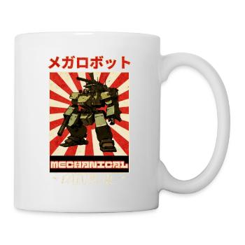 Japan Robot Anime Retro Style Sunset Manga Mecha - Mug - white - Right