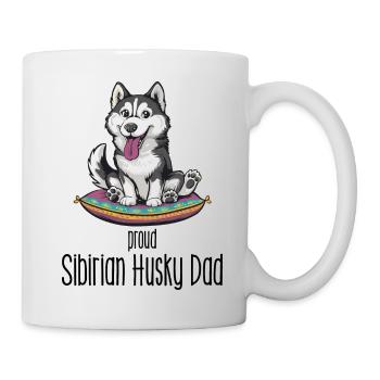 proud sibirian husky dad - Tasse - Weiß - Rechts