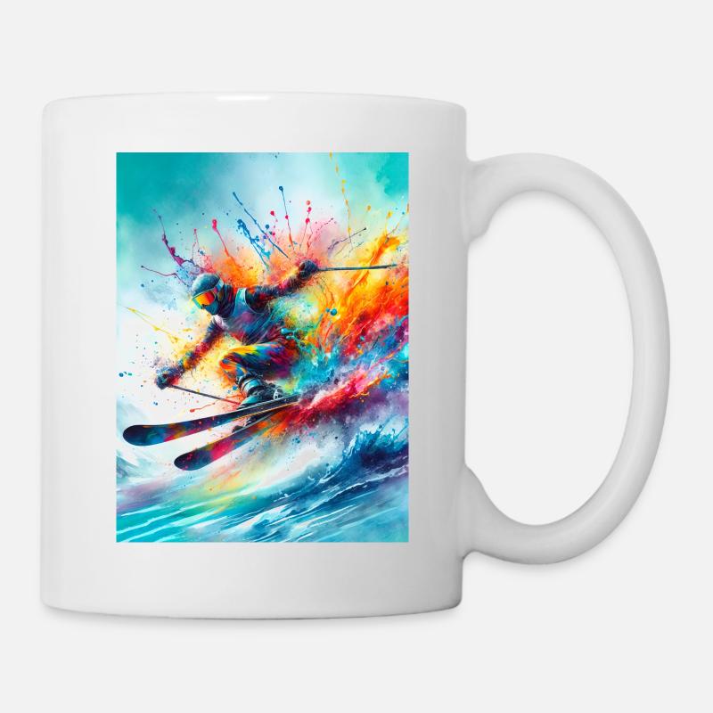 Skier at full speed - Mug - white