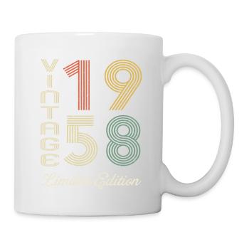 1958 Geburtstag Geboren 1958 Vintage Retro. Editio - Tasse - Weiß - Rechts