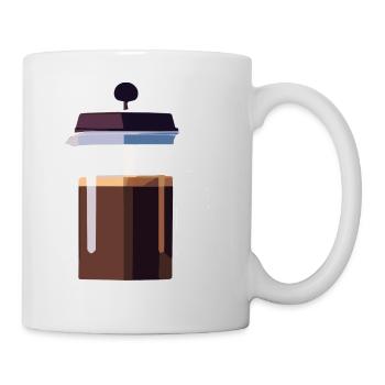 Coffee Frenchpress Cappuccino Latte Art - Mug - white - Right