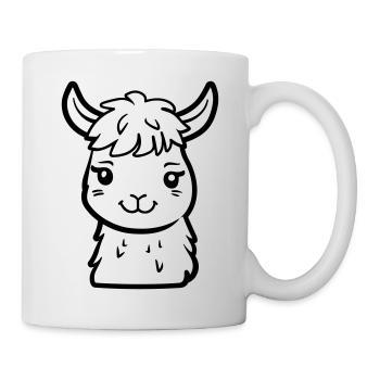 Alpaka-Lama - Tasse - Weiß - Rechts