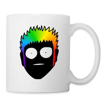 Schockiert mit großen Augen : Sticky Queer Pride - Tasse - Weiß - Rechts