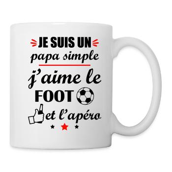 Papa simple foot et apéro, fête des pères - Mug blanc - blanc - Droite