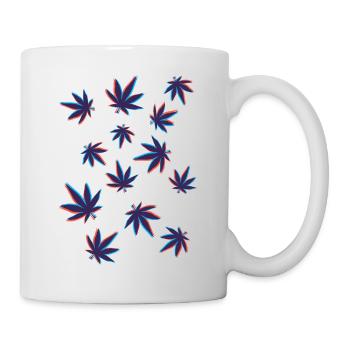 Hanfblätter Cannabisblätter 3D - Tasse - Weiß - Rechts