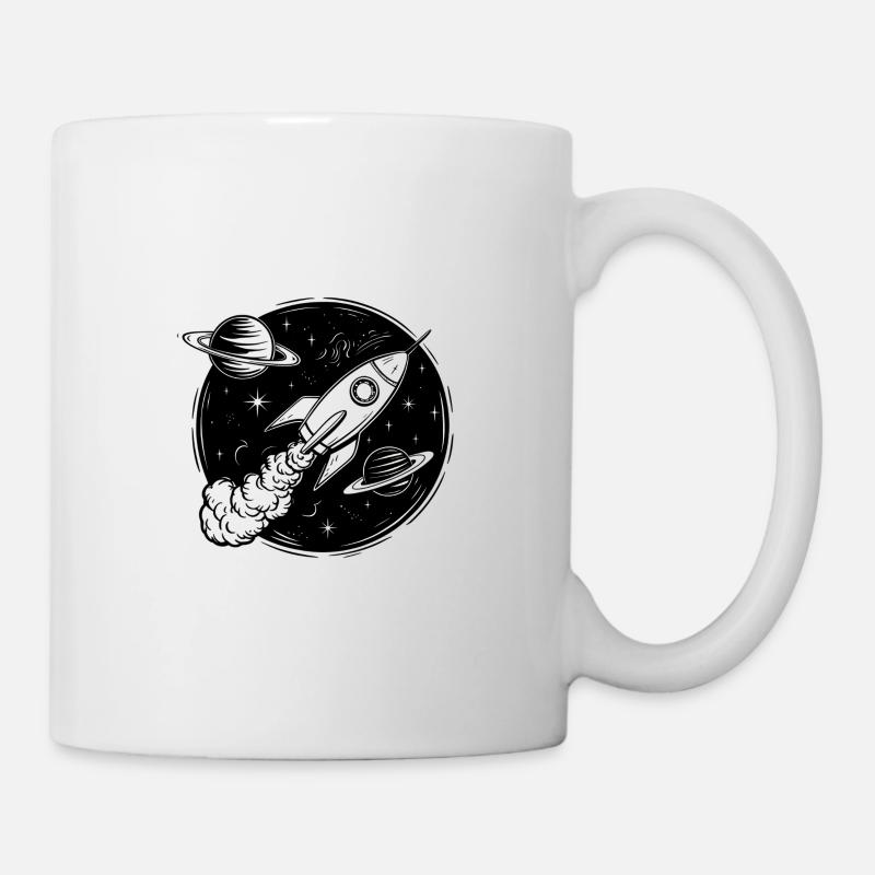 Découvrez de nouveaux mondes avec une fusée - Mug blanc - blanc