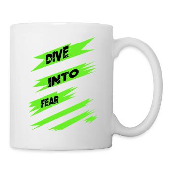 funny quote embracing courage bday gift idea happy - Mug - white - Right