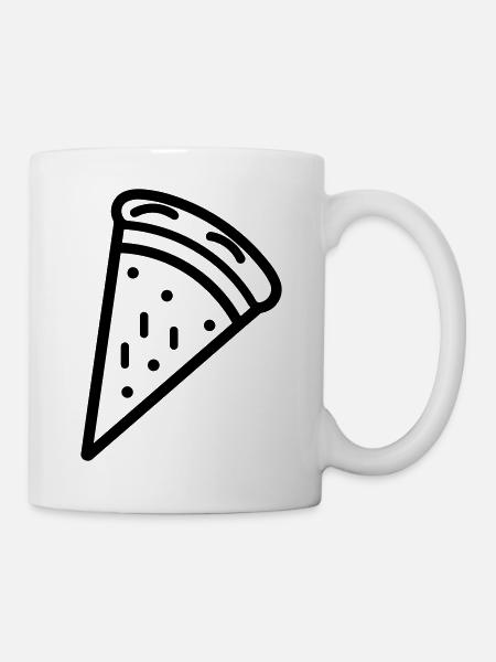 Pizzastück - Tasse - Weiß